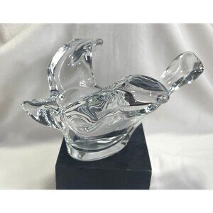 Princess House Lead Crystal Flying Bird Dove Candy Trinket Dish
